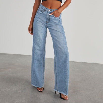 Fashion High Waist Jeans With Pockets