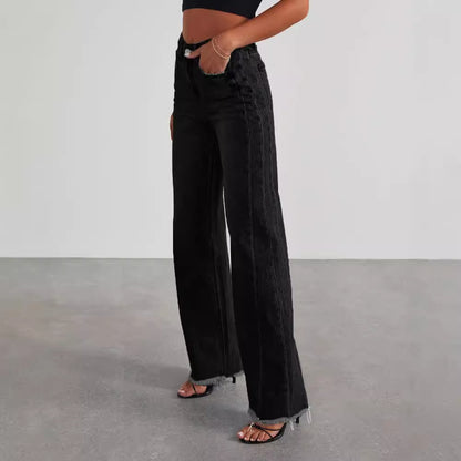 Fashion High Waist Jeans With Pockets