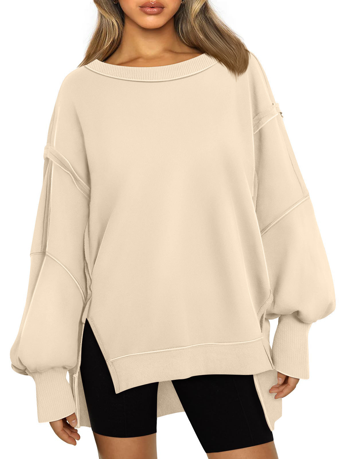 Pull à capuche à col rond pour femmes